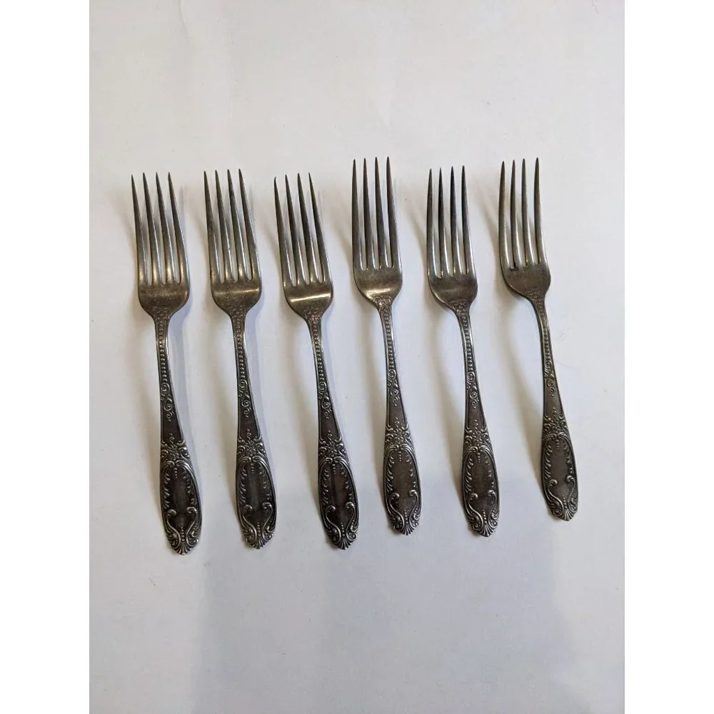 Crown Silver Plate Company set of 6 dinner forks‎ 7.5 in